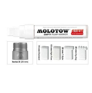 MOLOTOW ONE4ALL Empty Marker, 15mm, Compatible with Most Paints and Inks (611.000) White - Image 2