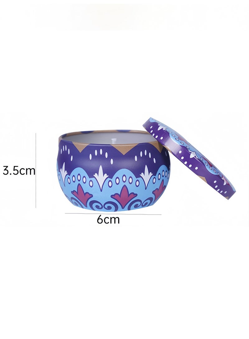 4-Pack Scented Candle Gift Set, Soy Wax Aromatherapy Candles with Dried Flowers in Decorative Tins, Plant-Based Fragrance for Home Ambiance & Gifting - Image 4