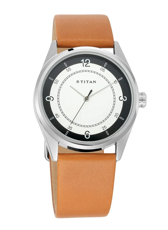 تيتان Titan Quartz Analog Multicoloured Dial Leather Strap Watch for Men