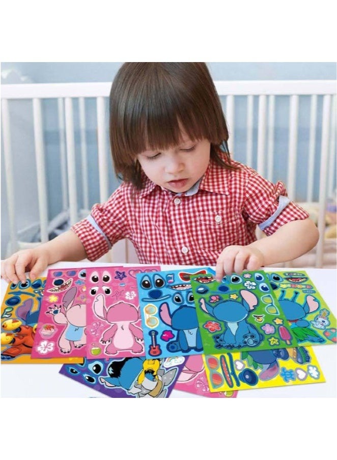 24PCS Make a Face Stickers, Lilo & Stitch Theme Stickers Book Crafts for Kids, DIY Party Supplies Favors Make Your Own Stickers, for Birthday Gifts Reward(8 Styles, 24Pcs) - Image 5