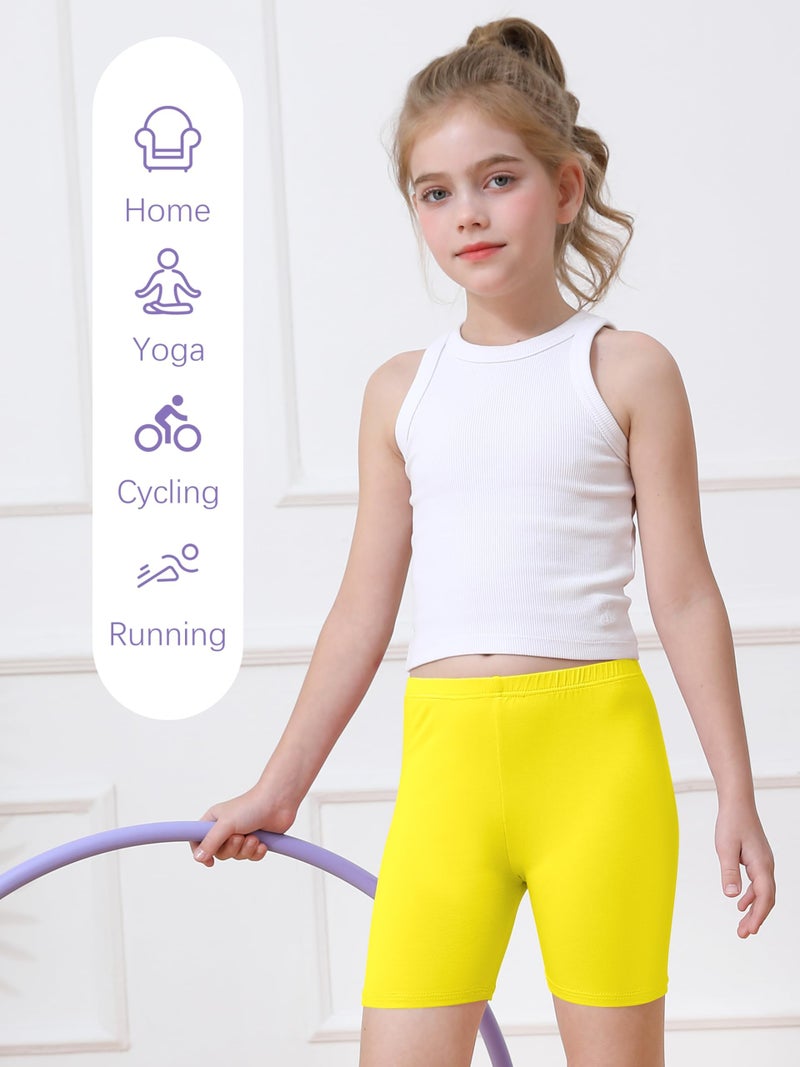 Resinta 6 Pack Girls Bike Shorts Under Dress Dance Cartwheel Shorts for Toddler Kids Summer Clothes Multicolor - Image 5