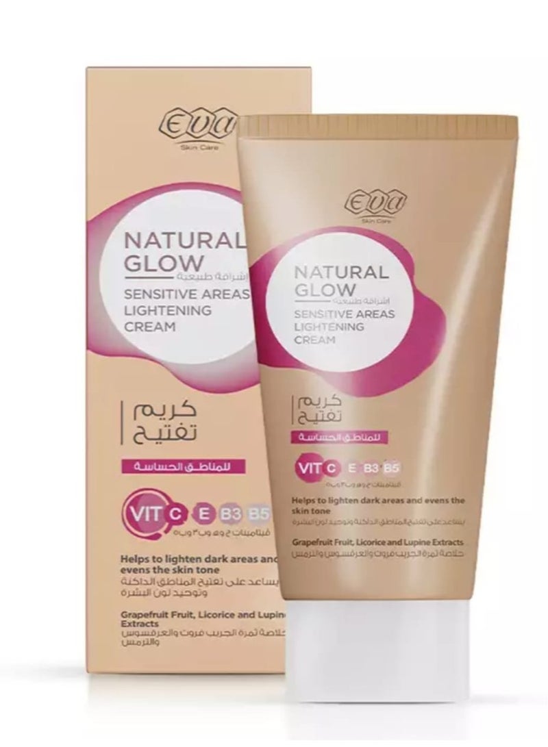 Eva Skin Care Natural Glow Lightening Cream for Sensitive Areas 50 g + Skin Care Natural Glow Roll-On Deodorant to Lighten the Skin Velvet Touch 60g  - Image 2
