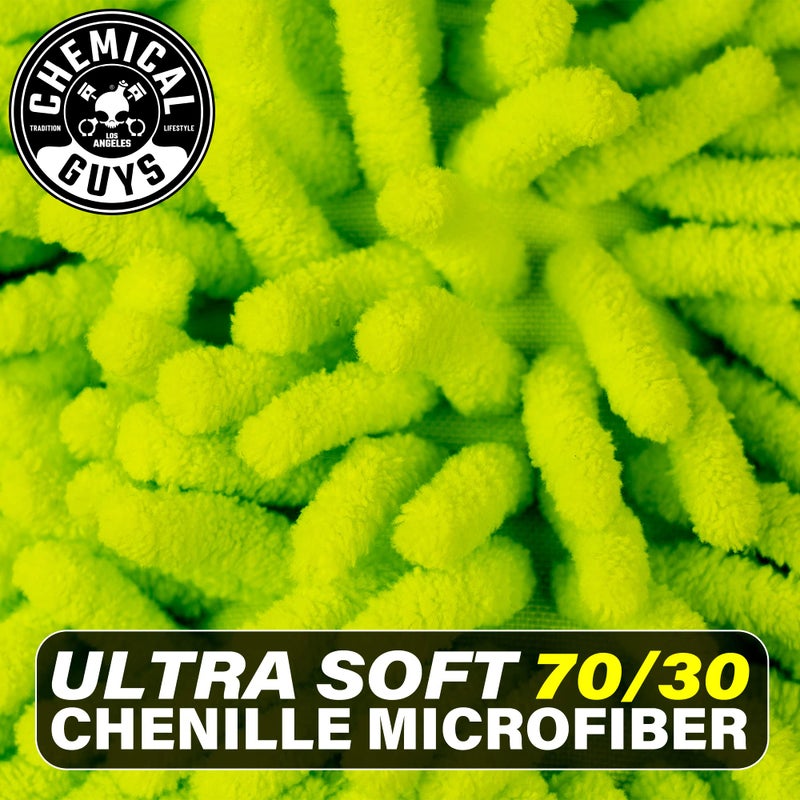 Chemical Guys Chenille Premium Scratch-Free Microfiber Wash Mitt for Car Washing - Lime Green, Ultra-Soft Car Wash Glove, Swirl-Free Finish, Safe for Trucks, SUVs, Motorcycles, and More - Image 4