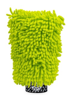 Chemical Guys Chemical Guys MIC493 Chenille Premium Scratch-Free Microfiber Wash Mitt, Lime Green, 9.6" x 2.3" x 7"  - Image 1