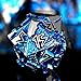 Rule Dice DD Dice Set Metal Dice Sets Dungeons and Dragons Dice Set with Gift Box D20 D4 D12 D10 D D8 D6 Blue Dragon Style Gaming DND Dice for MTG RPG TTPRG Silver Black - Image 2