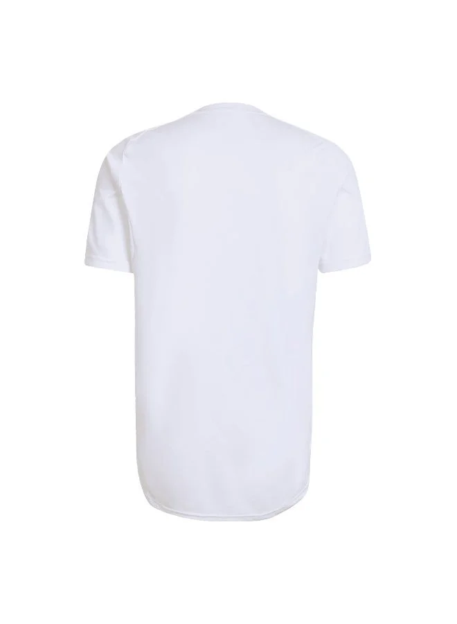 اديداس قميص رجالي أبيض بأكمام قصيرة