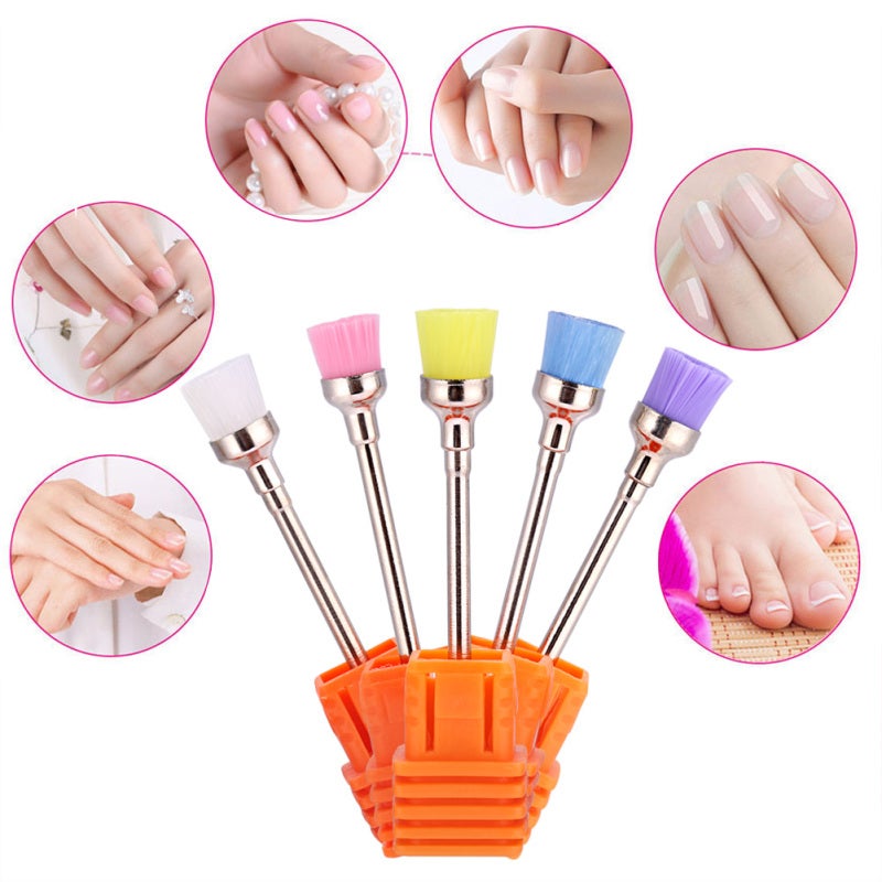 Nail Polish Drill Brush: Mini Size Portable High-density Shed-free Durable Brush - Transparent Box Nail Dust Remover Brush for Manicure Process And Nail Drill Head Cleaning - Image 5