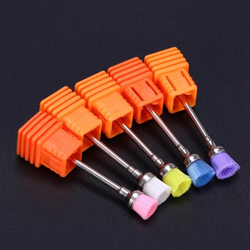 Nail Polish Drill Brush: Mini Size Portable High-density Shed-free Durable Brush - Transparent Box Nail Dust Remover Brush for Manicure Process And Nail Drill Head Cleaning - Image 1