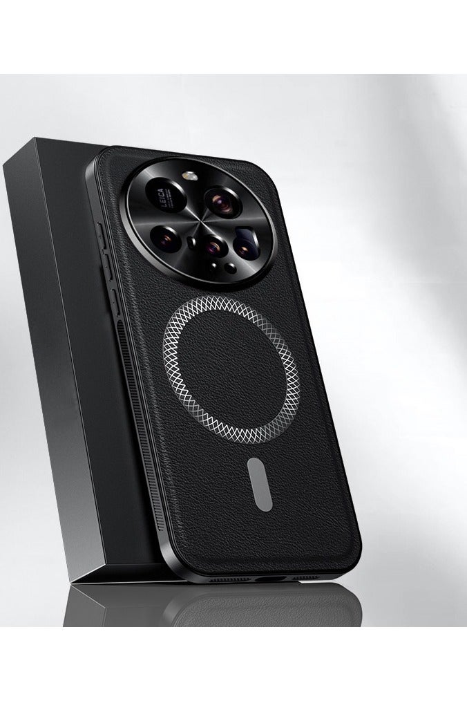 عام غطاء هاتف متوافق مع شاومي 15 الترا 5G، تصميم مغناطيسي رفيع مع حماية متقدمة ضد السقوط والصدمات، وغطاء خلفي من الجلد يحمي عدسة الكاميرا. - Image 1