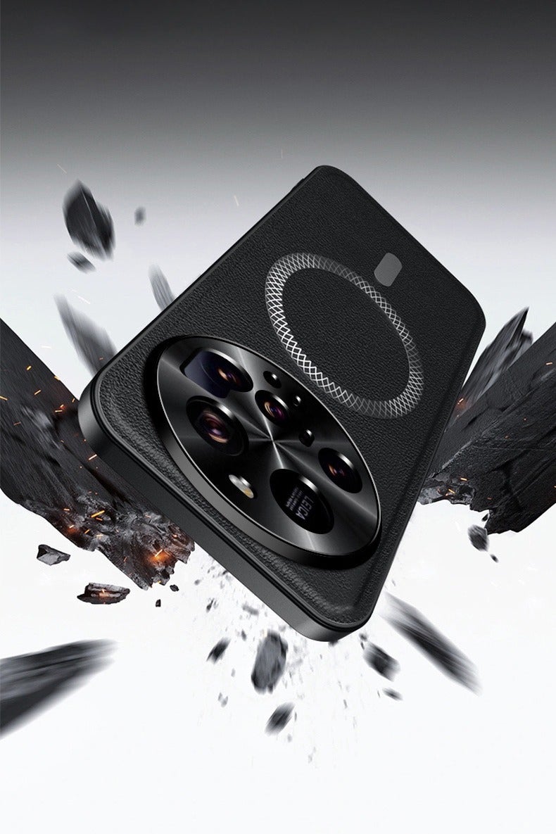 عام غطاء هاتف متوافق مع شاومي 15 الترا 5G، تصميم مغناطيسي رفيع مع حماية متقدمة ضد السقوط والصدمات، وغطاء خلفي من الجلد يحمي عدسة الكاميرا. - Image 4