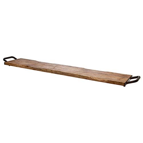 Godinger Godinger Wood Serving Tray Charcuterie Platter Cheese Board with Metal Handles  40 inch 