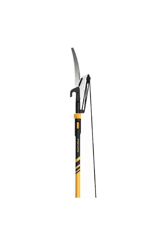 Fiskars Steel Curved Extendable Tree Pruner with Telescoping Handle Yellow and Black 12 ft 7508419 - Image 1
