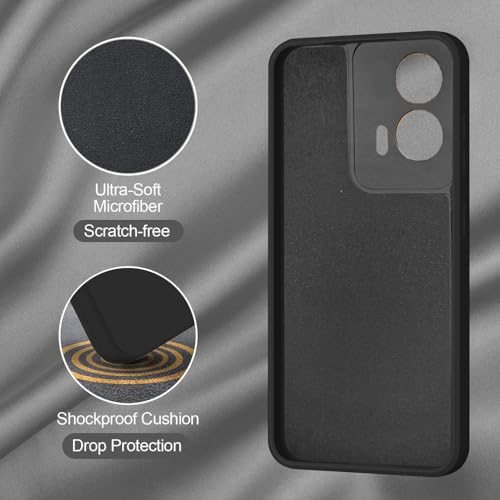 SBMS Silicone Back Cover Case for Motorola Moto G34 5G / Moto G45 5G | Soft Micro-Fibre Lining Inside | Camera Protection Bump | Shockproof Back Cover Case for Moto G34/G45 5G (Black) - Image 3