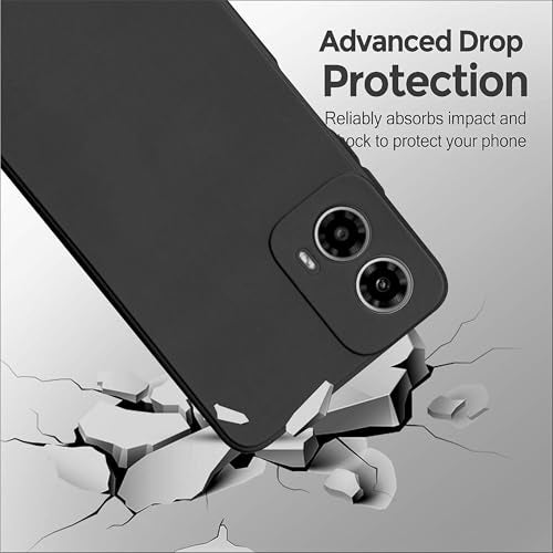 SBMS Silicone Back Cover Case for Motorola Moto G34 5G / Moto G45 5G | Soft Micro-Fibre Lining Inside | Camera Protection Bump | Shockproof Back Cover Case for Moto G34/G45 5G (Black) - Image 4