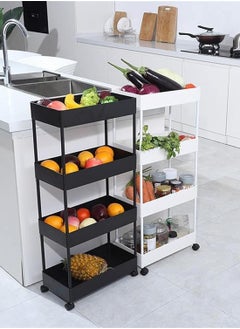 BLOOMING TIME 4-Layer Simple Gap Rack, Multi-Layer Storage Rack, Floor-Standing , Black  - Image 3