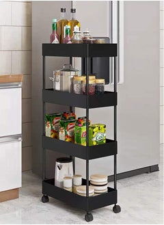 BLOOMING TIME 4-Layer Simple Gap Rack, Multi-Layer Storage Rack, Floor-Standing , Black  - Image 4