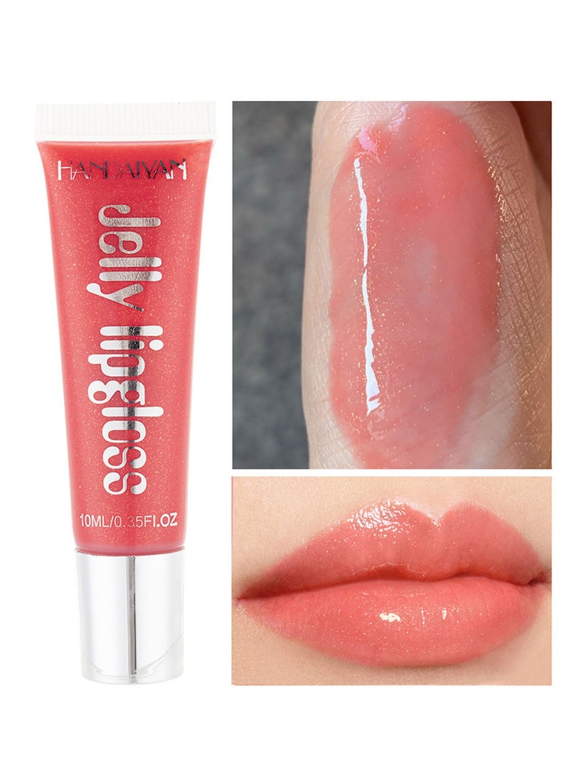 Handaiyan Lip Gloss Hydrating Moisturizing Long Lasting High Glossy Jelly Lip Stain Super Gloss Balm Oil Tinted Treatment Lip Glow Glass Shine Glitter Makeup Beauty Colored Bright Lifter For Women Girls  - Image 1