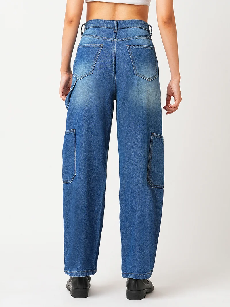globus Women Jean Straight Fit High-Rise Heavy Light Jeans