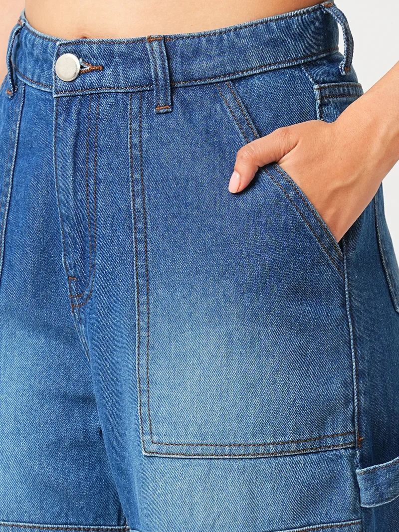 globus Women Jean Straight Fit High-Rise Heavy Light Jeans