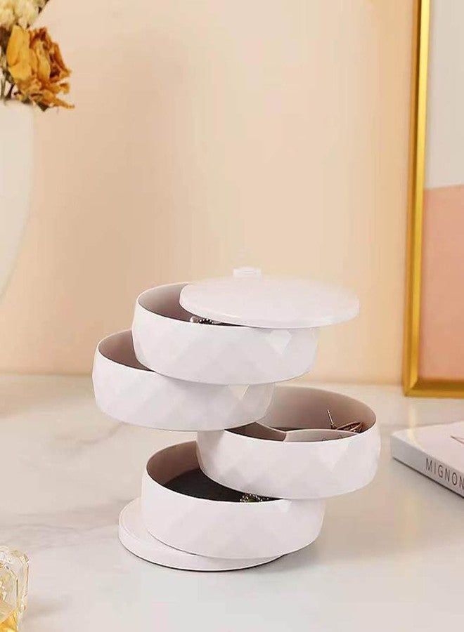 HOMENITY هومينيتي® - منظم مجوهرات دوار ذو سعة كبيرة ومتعدد الطبقات لتخزين المجوهرات للنساء والفتيات، حامل أقراط دائرية للعرض المنزلي - Image 2