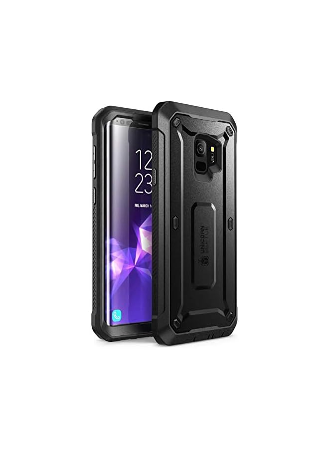 SUPCASE Unicorn Beetle Pro Series Case Designed For Galaxy S9 (2018 Release), Full Body Rugged Holster Case with Built-in Screen Protector - Black - Image 1