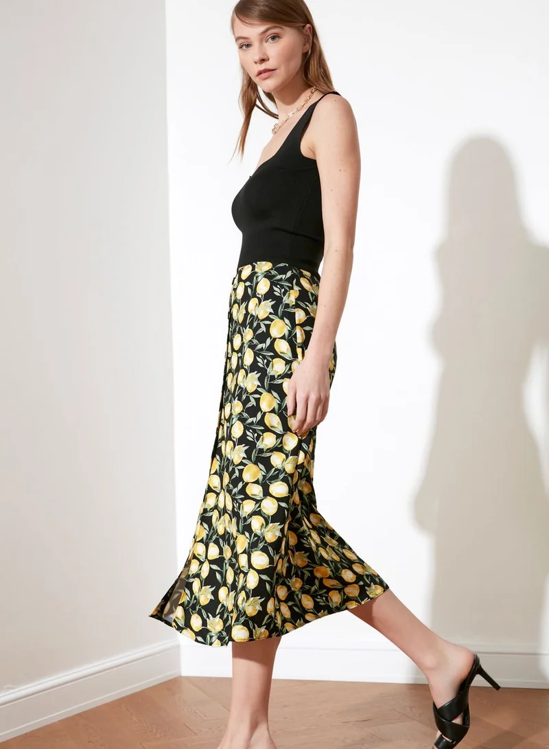 trendyol Front Split Midi Skirt