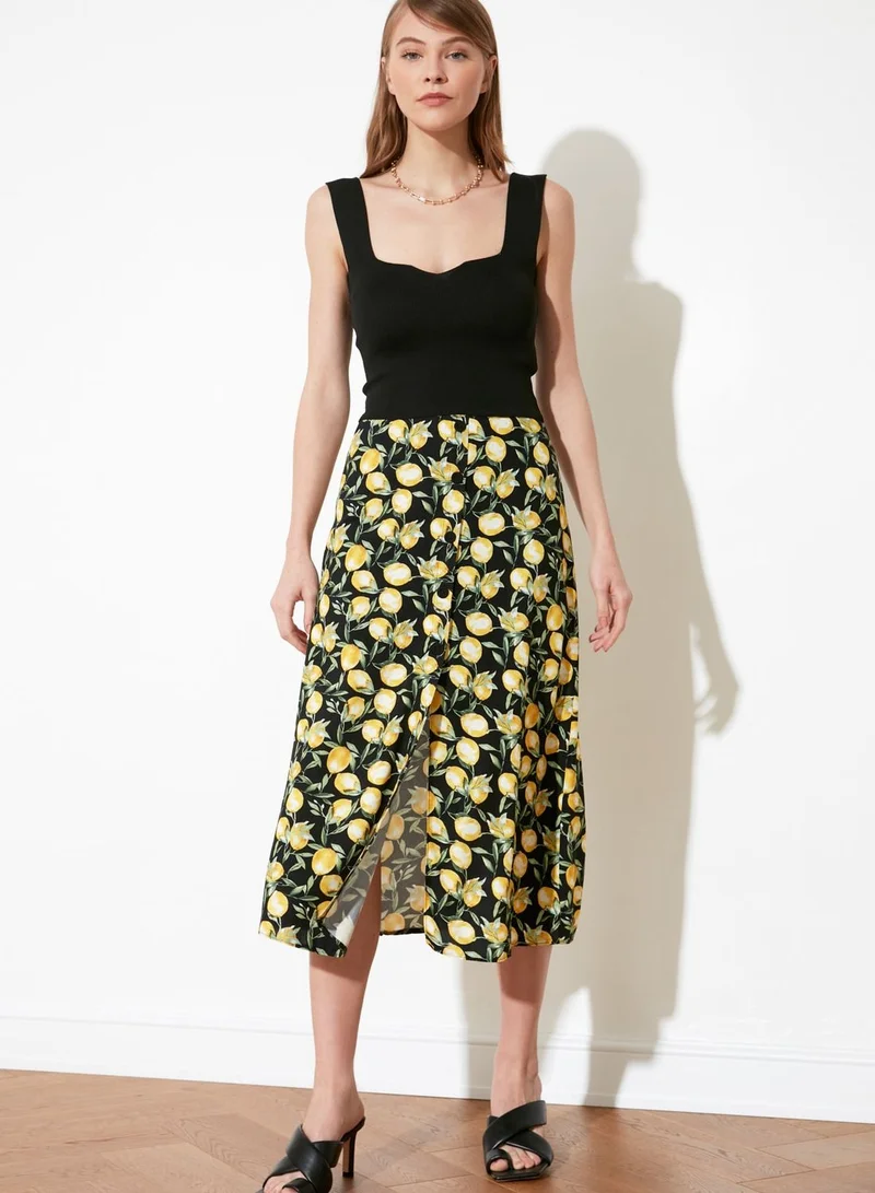 trendyol Front Split Midi Skirt
