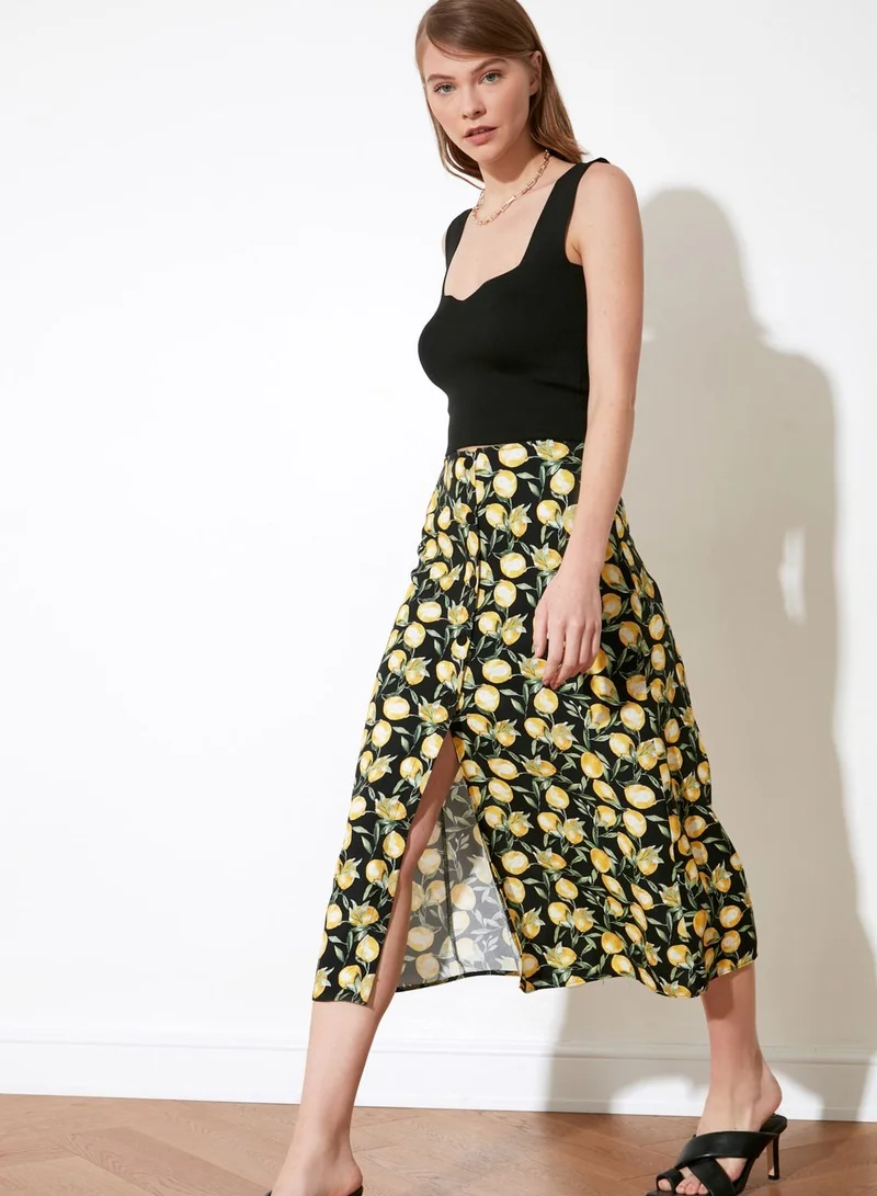 trendyol Front Split Midi Skirt