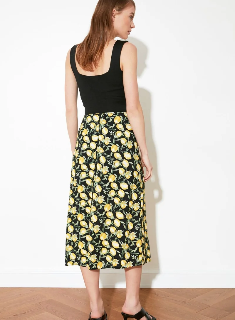 trendyol Front Split Midi Skirt