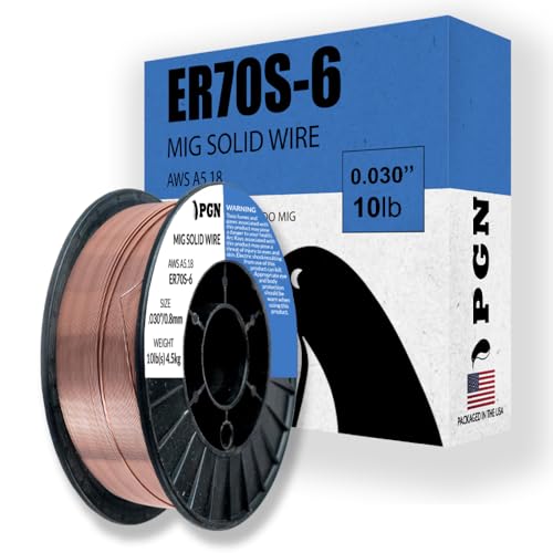 PGN Bearings PGN Solid MIG Welding Wire - ER70S-6 .030 Inch - 10 Pound Spool - Mild Steel MIG Wire with Low Splatter and High Levels of Deoxidizers - For All Position Gas Welding - Image 1