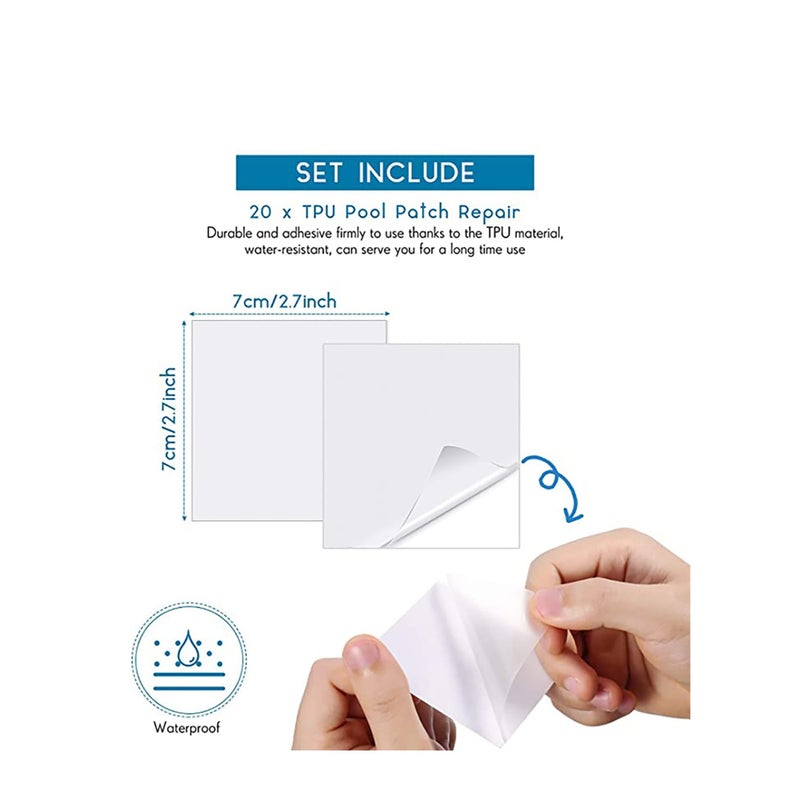 SOLARAE 20 Pieces TPU Inflatable Patch Repair Kit, Air Mattresses Repair Tool for Inflatable Toys Swimming Pools Ring Inflatable Boats - Image 2