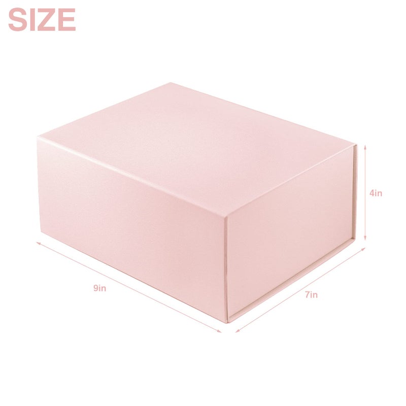 MOYEUPAC Pink Gift Box,9" X 7" X 4" with Ribbon for Presents Magnetic Closure Gift Packaging for Birthday,Valentine's Day,Mother's Day - Image 4