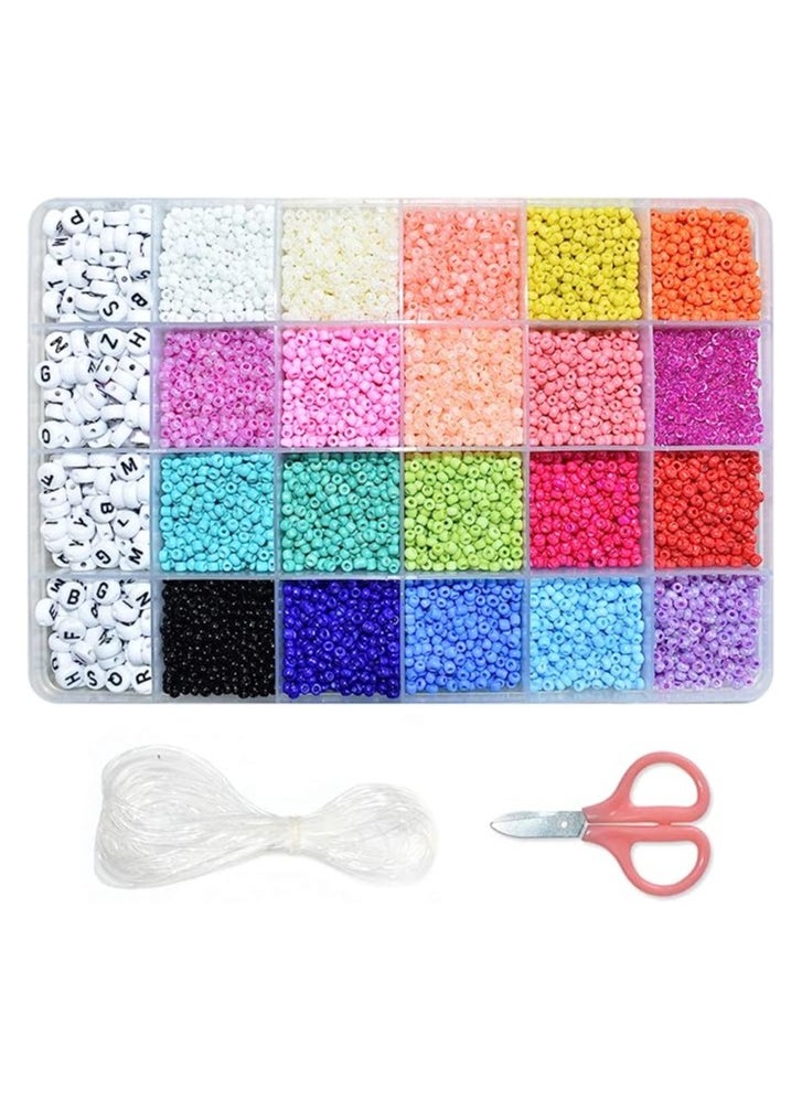 Goolsky Goolsky Beads for Bracelets Kit 10000pcs 3mm Glass Seed Beads Multi Color and 280pcs Alphabet Letter Beads for DIY Jewelry Name Bracelets Making and Crafts  - Image 2