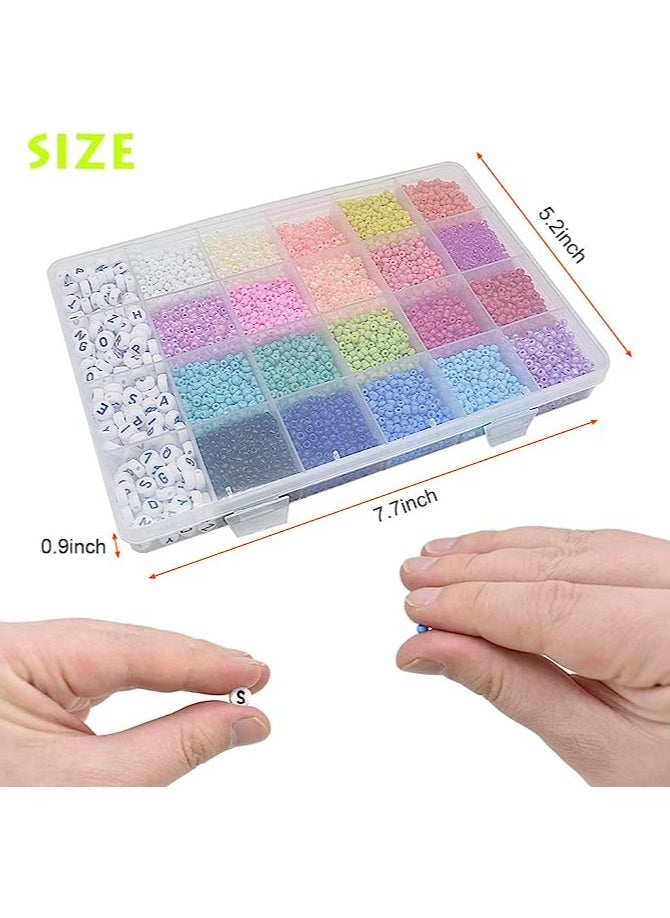 Goolsky Goolsky Beads for Bracelets Kit 10000pcs 3mm Glass Seed Beads Multi Color and 280pcs Alphabet Letter Beads for DIY Jewelry Name Bracelets Making and Crafts  - Image 3