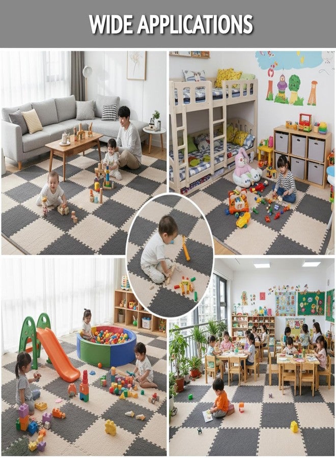 Nasmodo 10mm Kids mats for Floor Soft Plush Foam Babies Puzzle Interlocking Play mats for Crawling Playing Tile mat Carpet Rug for Infants and Toddlers (Grey, 10pcs) - Image 4