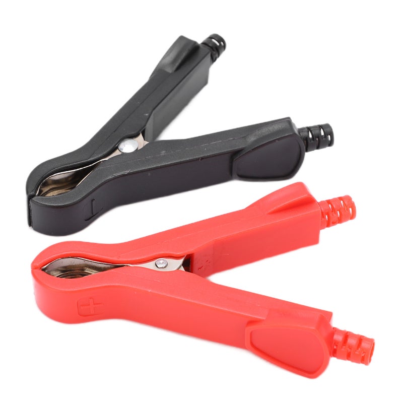 2Pcs U58 30A Test Clip Nickel Plated Brass Test Terminal Clamp with ABS Protective Cover Red Black - Image 3