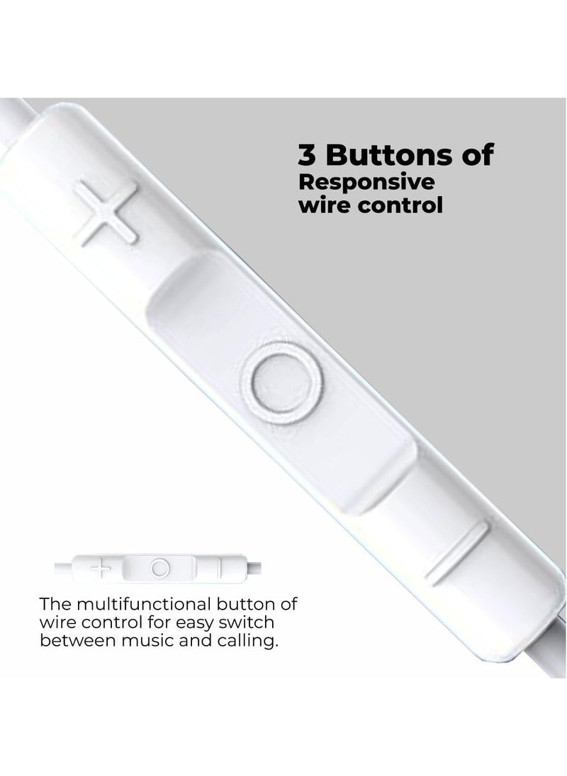 LIMITLESS Earphones with TYPE - C Connector Built-in Microphone & Volume Control, In-Ear Type C Headset Headphones High Bass Stereo Wired Earphones 3.5mm (Type-C Earphones)  - Image 4