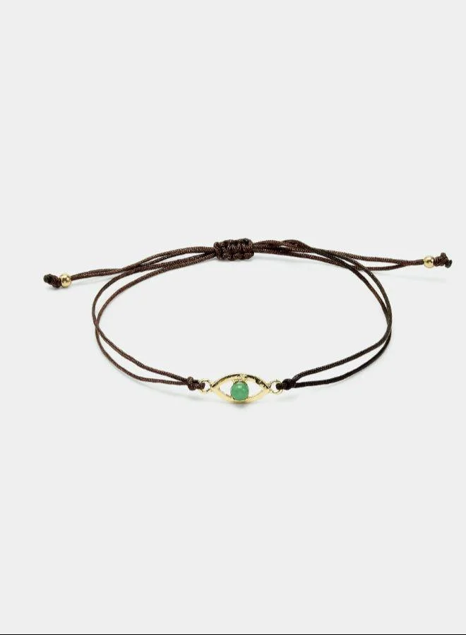 PARFOIS Brown Adjustable bracelet with eye charm for Women | Best Price UAE