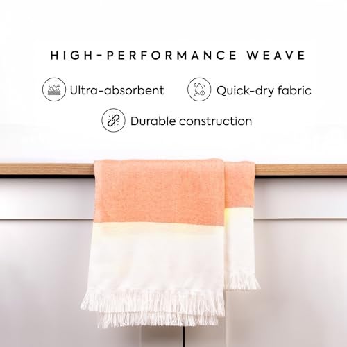 HABER 100% Bamboo Bath Towel (150 x 75 cm) – Ultra-Absorbent, 3X Softer Than Cotton, Quick Dry & Lightweight Large Eco-Friendly Towel for Bath, Gym & Travel – Tangerine Pack of 1 - Image 3
