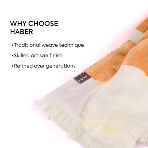 HABER 100% Bamboo Bath Towel (150 x 75 cm) – Ultra-Absorbent, 3X Softer Than Cotton, Quick Dry & Lightweight Large Eco-Friendly Towel for Bath, Gym & Travel – Tangerine Pack of 1 - Image 2