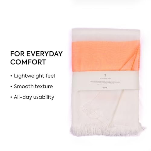 HABER 100% Bamboo Bath Towel (150 x 75 cm) – Ultra-Absorbent, 3X Softer Than Cotton, Quick Dry & Lightweight Large Eco-Friendly Towel for Bath, Gym & Travel – Tangerine Pack of 1 - Image 4