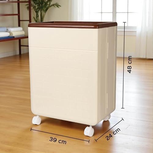 Homestrap Heavy-Duty Rolling Basket | Foldable Storage Basket with Wheels | Large Plastic Laundry Bin with Handles | Multipurpose Storage Organizer for Toys, Clothes, Sports, Yoga mats & More - Image 2
