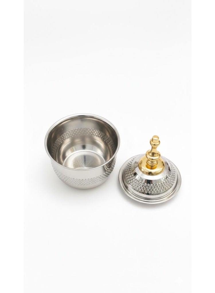 Lily Hot Pot Heavy-Gauge Stainless Steel Casserole – Insulated Food Warmer with Gold-Accented Dome Lid - Image 2