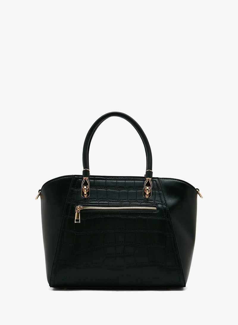 Khizana Croc Effect Panel Tote Bag - Image 2
