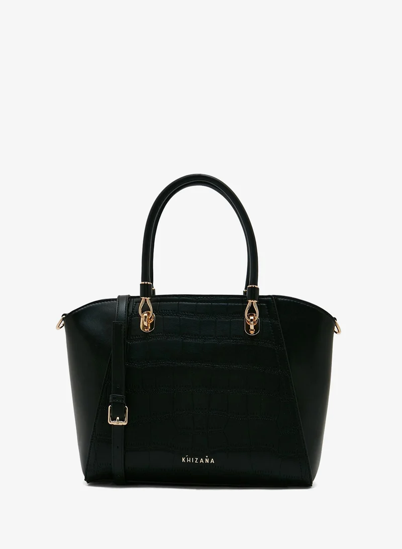 Khizana Croc Effect Panel Tote Bag