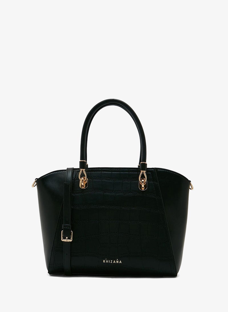 Khizana Croc Effect Panel Tote Bag - Image 1