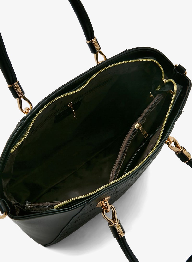 Khizana Croc Effect Panel Tote Bag - Image 5