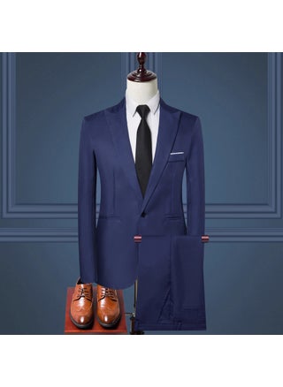 Mens Slim Fit Casual Suit Set Spring-Autumn Navy Blue - pzsku/ZEEB134F66B528FF211F0Z/45/1746232371/02701444-dc8c-4fb9-8bab-b601ef416c56