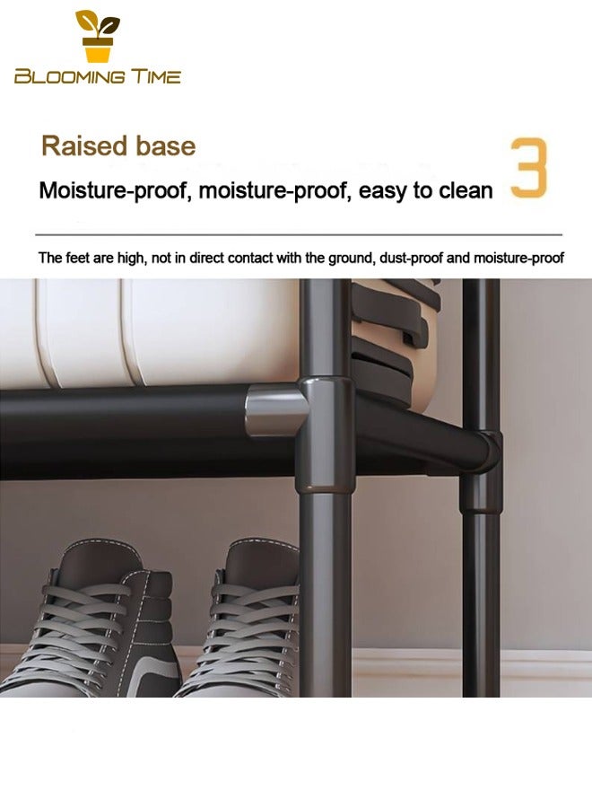 بلومنغ تايم شماعات بسيطة معطف الرف المنزلية الحديد المطاوع الطابق شماعات غرفة نوم صندوق تخزين ملابس الرف متعددة الوظائف معطف الرف المدخل حقيبة التخزين الرف - Image 5