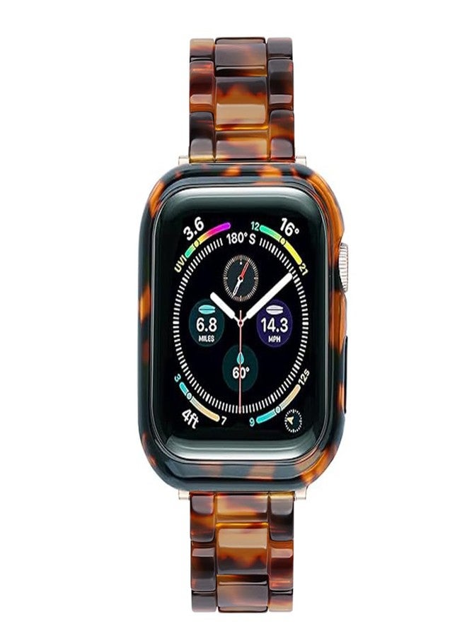 Omter Band with Case Compatible with Apple Watch 49mm 45mm 44mm 42mm 41mm 40mm 38mm, Women Men Fashion Resin Strap Bumper Compatible with iWatch Ultra 2/1 Series 9/8/7/SE/6/5/4,Series - Image 4